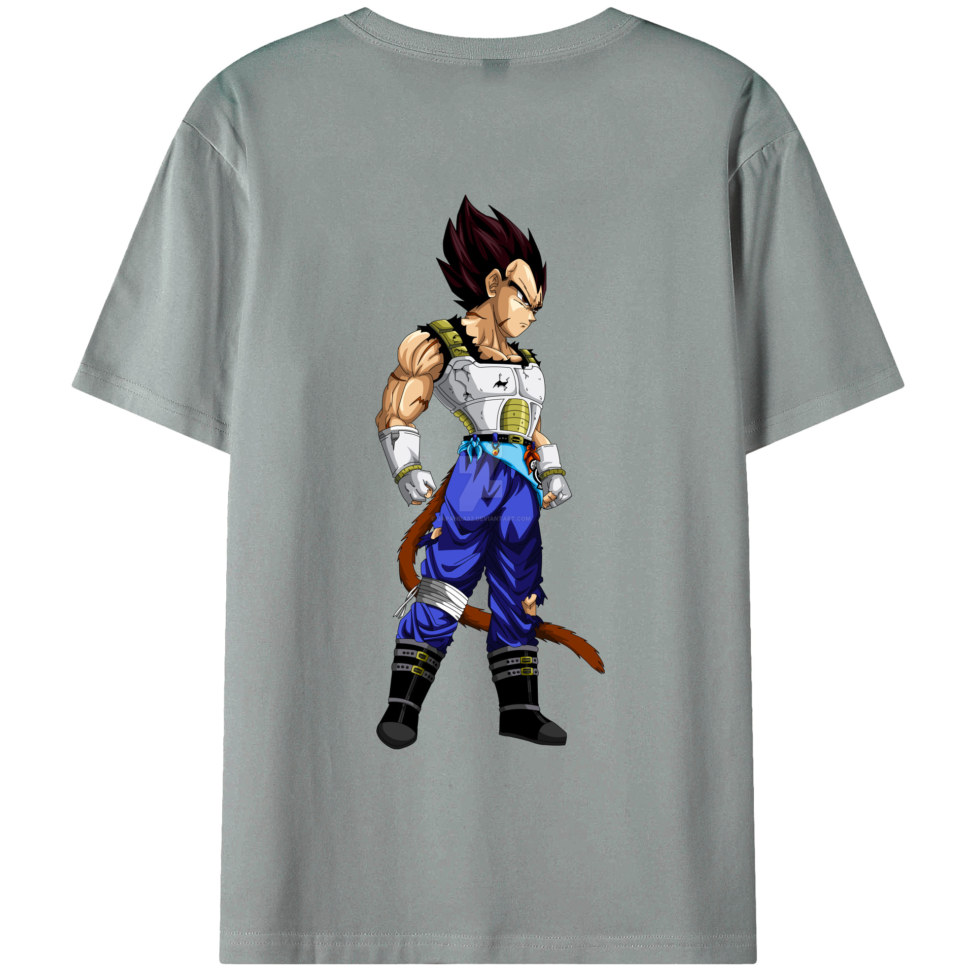 （画像用） ドラゴンボール ベジータ四世（Bejīta Yonsei）DRAGON BALL Vegeta IV 綿100％ メンズ半袖Tシャツ（バックプリント） 通気性